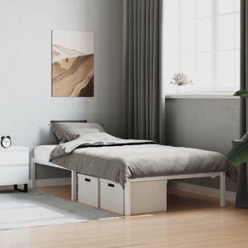 vidaXL Bedframe metaal wit 100x190 cm, Verzenden
