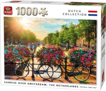 King Legpuzzel - Sunrise over Amsterdam - Grachten Amsterdam, Hobby en Vrije tijd, Verzenden, Nieuw