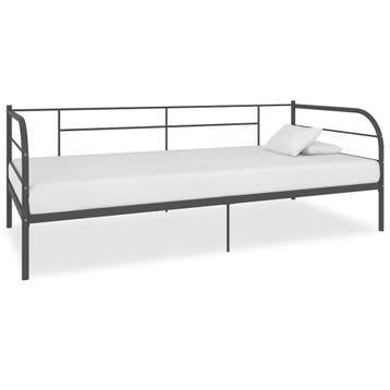 vidaXL Bedbank metaal grijs 90x200 cm, Verzenden, Nieuw