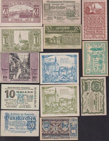 Oostenrijk. - 100 Banknotes - Various Dates (Zonder