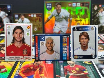 Panini - Sergio Ramos - 30x Stickers & Cards - PSG / Real, Nieuw
