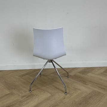 scab Zebra design stoel, draaistoel,  Wit - chroom