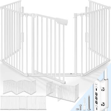 Veiligheidshek - Haardscherm - Hondenhek - 360 cm - Wit - KI, Tuin en Terras, Tuinpoorten, Verzenden, Nieuw