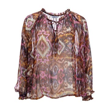 Frogbox • roze oranje blouse • 36, Verzenden