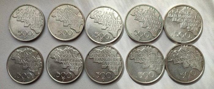 België. 500 Francs 1980, 10 x (Zonder minimumprijs), Postzegels en Munten, Munten | Nederland