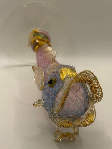 sculptuur, Attr. Salviati vaso di Murano Pesce stilizzato -