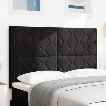 vidaXL Hoofdbord Zwart 144 cm Fluweel, Verzenden, Nieuw