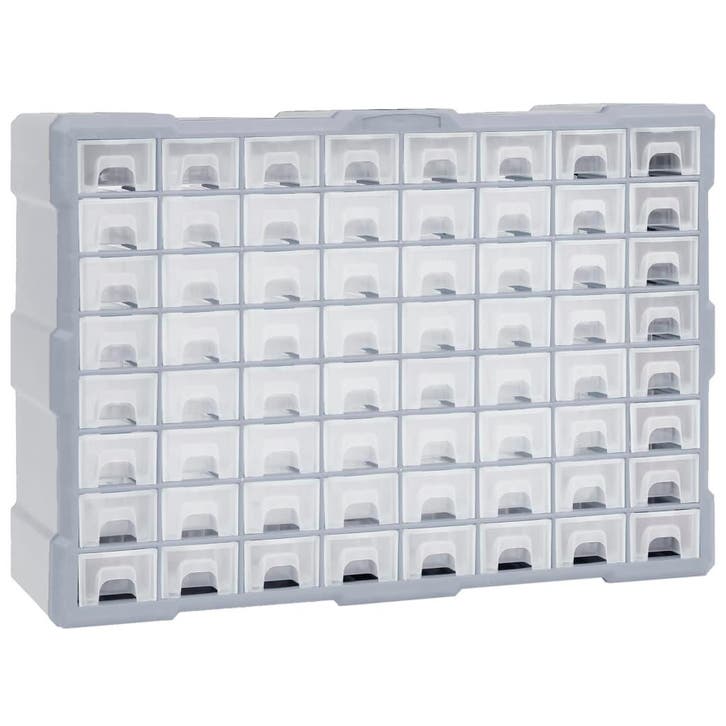 vidaXL Organiser met 64 lades 52x16x37,5 cm, Doe-het-zelf en Bouw, Gereedschapskisten, Nieuw, Verzenden