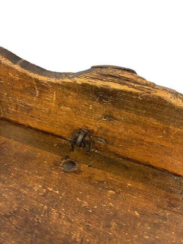Prachtige antieke houten wagenkist (paardenbok /, Antiek en Kunst