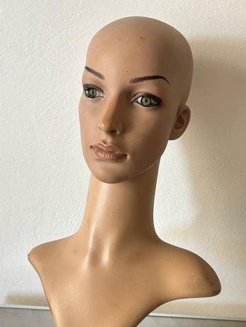 Mannequin - Vintage Sculptural Female Bust with Detachable