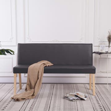 vidaXL Bankje 139,5 cm kunstleer grijs, Verzenden, Nieuw