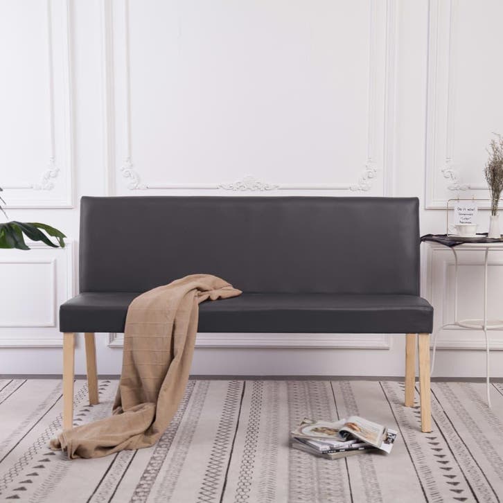 vidaXL Bankje 139,5 cm kunstleer grijs, Huis en Inrichting, Overige Huis en Inrichting, Nieuw, Verzenden