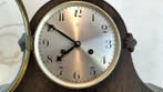 Pendule/schouw klok - Art Deco eiken-messing-glas- Junghans, Antiek en Kunst