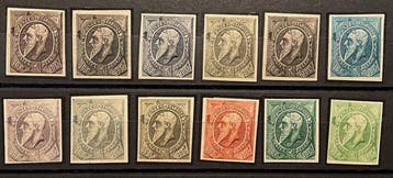 België 1887 - Uitgifte Leopold II - kleurproeven voorstel