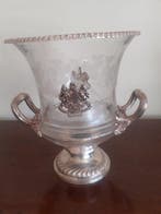 Champagne koeler - Glas, Verzilverd, Antiek en Kunst
