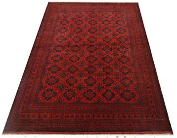 Afghan, Grand tapis Khal Mohammadi noué à la main, rouge