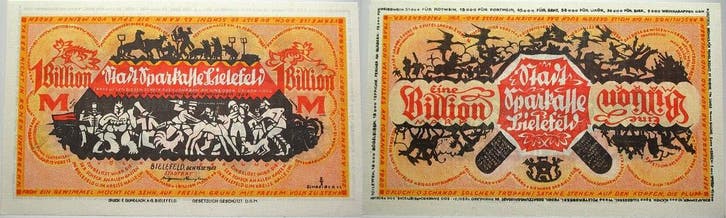 1 Billion Mark 1922-12-15 Stadtsparkasse Bielefeld, Postzegels en Munten, Munten | Nederland, Verzenden