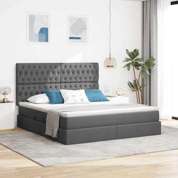 vidaXL Opslag bed met matras met opslag Donkergrijs 180 x, Huis en Inrichting, Verzenden, Nieuw
