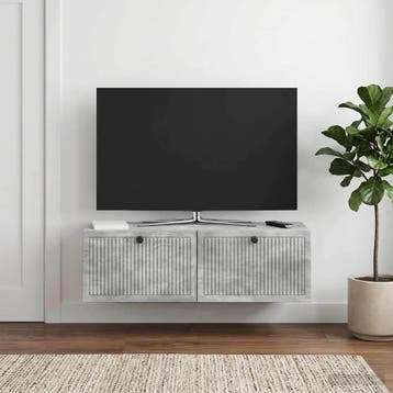 vidaXL Wandmontage TV-kast Betongrijs 98 x 31 x 30 cm, Huis en Inrichting, Verzenden, Nieuw
