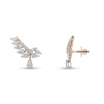 Oorbellen - 18 karaat Roségoud - 0.87ct. tw. Diamant, Nieuw