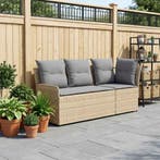 vidaXL Tuinstoel met Armleuning en Hoekbank 2 Stuk Beige en, Tuin en Terras, Verzenden, Nieuw