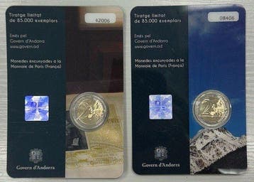 Andorra. 2 Euro 2017 Hymne andorran + Pays des Pyrénées