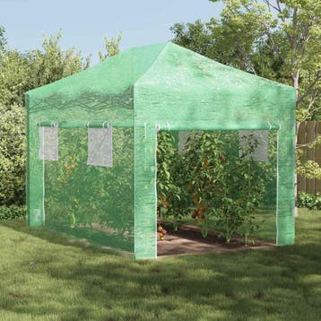 vidaXL Kas met Pop-up Frame met dak Groen 280 x 410 x 315 cm, Verzenden, Nieuw