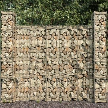 vidaXL Schanskorven 3 st 25x25x197 cm gegalvaniseerd staal, Verzenden, Nieuw
