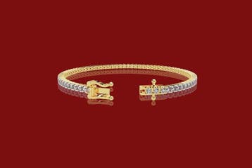 Bracelet de tennis - 14 carats Or jaune - 3.20ct. tw.