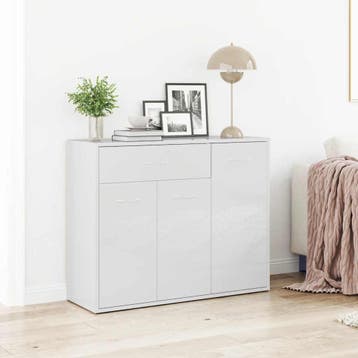 vidaXL Dressoir 88x30x70 cm bewerkt hout hoogglans wit, Verzenden