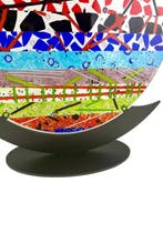 Made Murano Glass - sculptuur, Piastra Fasce Multicolore su