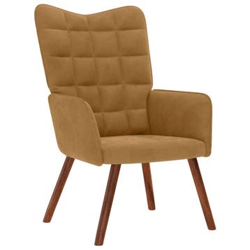vidaXL Relaxstoel fluweel bruin, Verzenden