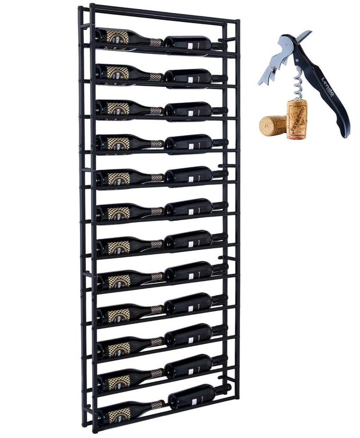 Lendo Online Wijnrek Wand Verticaal 24 Flessen Zwart Staal, Maison & Meubles, Accessoires pour la Maison | Porte-bouteilles, Envoi