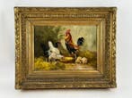 Nederlandse school (XX) - A farmyard with poultry, Antiek en Kunst, Kunst | Schilderijen | Klassiek