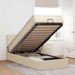 vidaXL Bed poef met matras en LEDs 90x200 cm stof, Verzenden, Nieuw