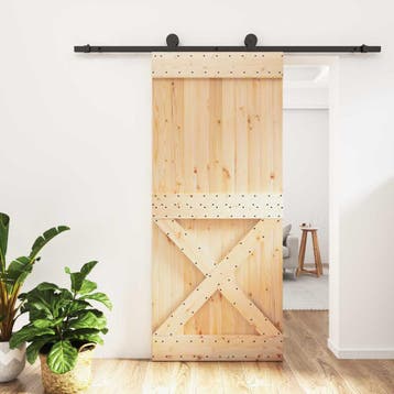 vidaXL Schuifdeur 90 x 210 cm Massief Pine Hout, Bricolage & Construction, Fenêtres & Moustiquaires, Verzenden