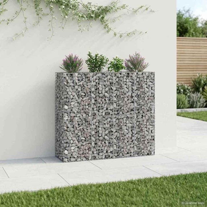vidaXL Gabion verhoogd bed 2 pcs Zilver 170 x 50 x 150 cm, Tuin en Terras, Tuinhekken en Hekwerk, Nieuw, Verzenden