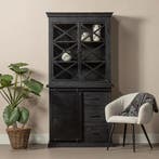 Buffetkast Mangohout Milan 100 Met Deurtjes X Zwart, Verzenden, Nieuw, Overige houtsoorten, Industriële meubels