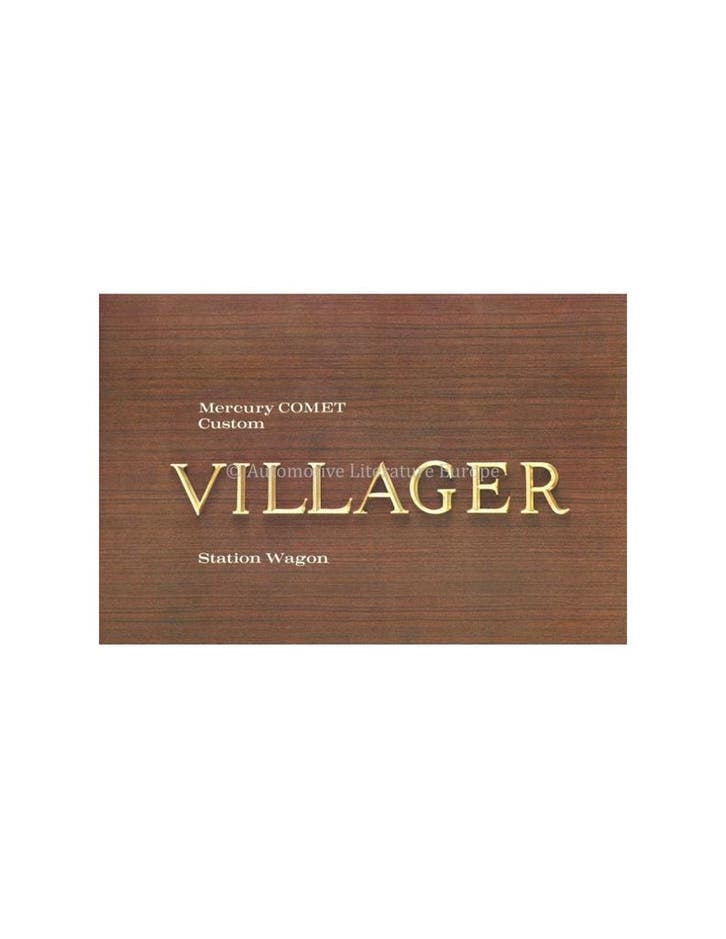 1962 MERCURY COMET VILLAGER BROCHURE ENGELS, Boeken, Auto's | Folders en Tijdschriften