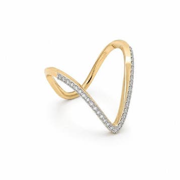Zonder minimumprijs - Ring - 14 karaat Geel goud - 0.32ct., Nieuw