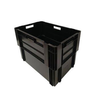 Nestbare Stapelkrat 600x400x420 mm euronorm zwart, Ophalen of Verzenden