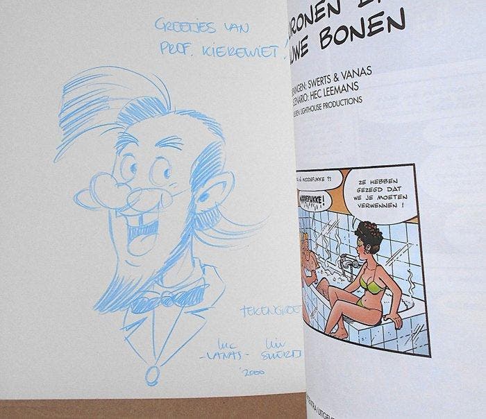 Ambionix 1 - Eburonen en blauwe bonen - opdrachttekening Wim, Boeken, Stripverhalen