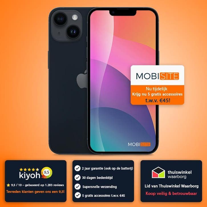 iPhone 14 128GB Met 4 Gratis Accessoires – Accu tot 100%, Telecommunicatie, Mobiele telefoons | Apple iPhone, Zonder abonnement