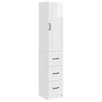 vidaXL Kast Set 2 pcs Hoogglans Wit 33 x 34,5 x 87 cm, Huis en Inrichting, Kasten | Overige, Verzenden, Nieuw