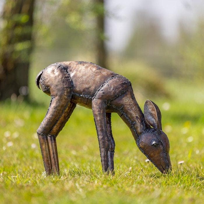 Sculptuuur voor buiten, Metalen hert - 500 mm - Metaal -, Antiquités & Art, Curiosités & Brocante