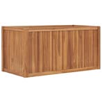 vidaXL Plantenbak verhoogd 100x50x50 cm massief teakhout, Tuin en Terras, Verzenden, Nieuw