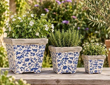 Pot de fleurs - Lot de 3 pots de fleurs en céramique