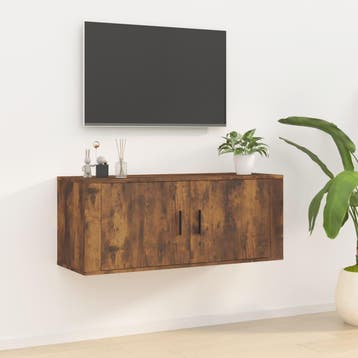 vidaXL Tv-wandmeubel 100x34,5x40 cm gerookt eikenkleurig, Huis en Inrichting, Kasten |Televisiemeubels, Verzenden, Nieuw