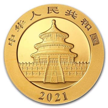 China. 200 Yuan 2021 15g ¥200 Yuan Chinese Gold Panda Coin