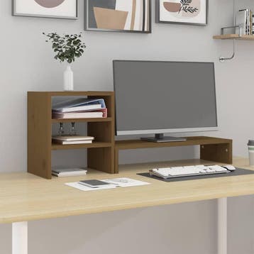 vidaXL Monitorstandaard 81x20x30 cm massief grenenhout, Computers en Software, Verzenden, Nieuw